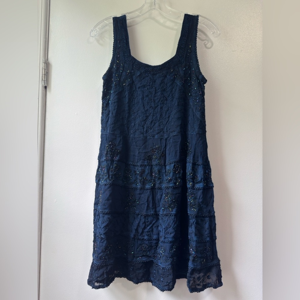 Magic Blue Sleeveless Scoop Neck Sundress